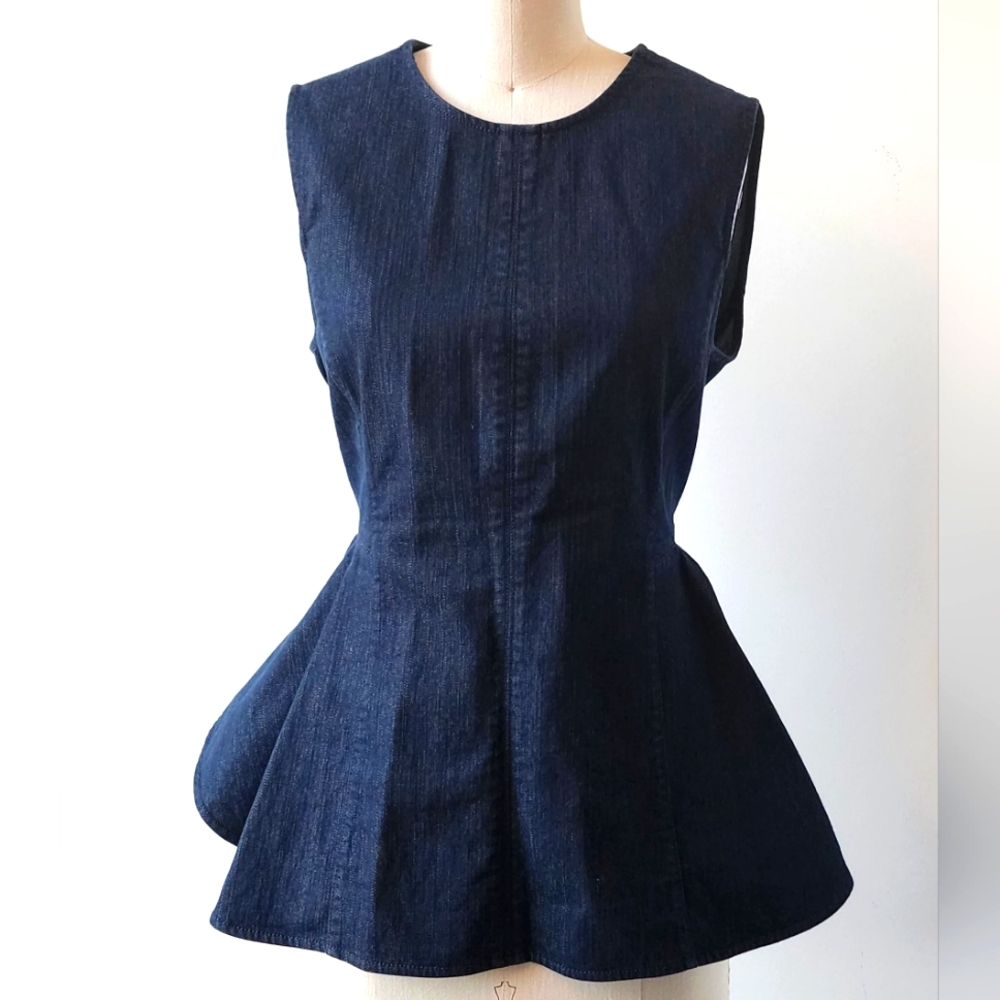 Theory denim peplum top SZ L